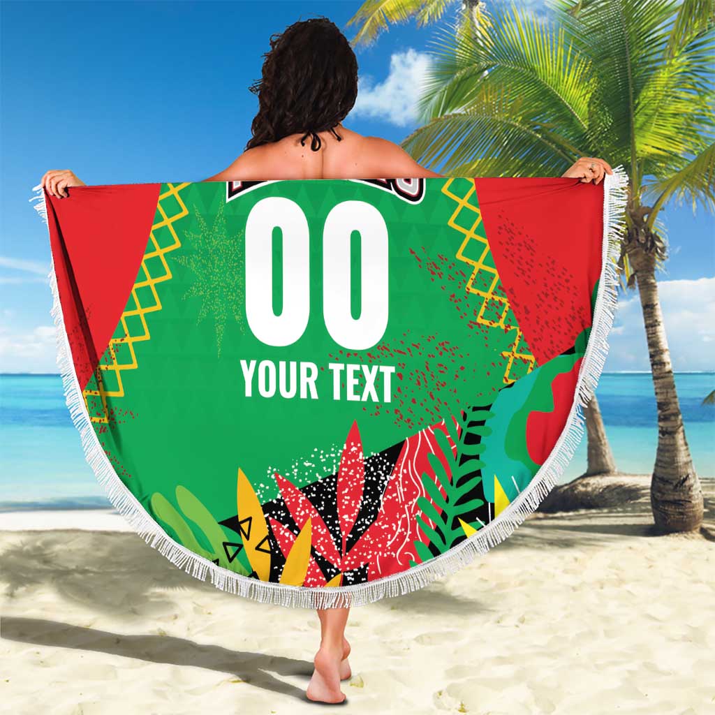 Custom Caribbean Cricket St Kitts and Nevis Beach Blanket Two Islands One Fire Patriots Crown 2025 - Green - Wonder Print Shop