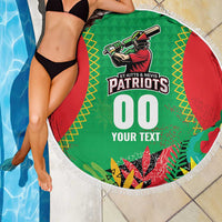 Custom Caribbean Cricket St Kitts and Nevis Beach Blanket Two Islands One Fire Patriots Crown 2025 - Green - Wonder Print Shop