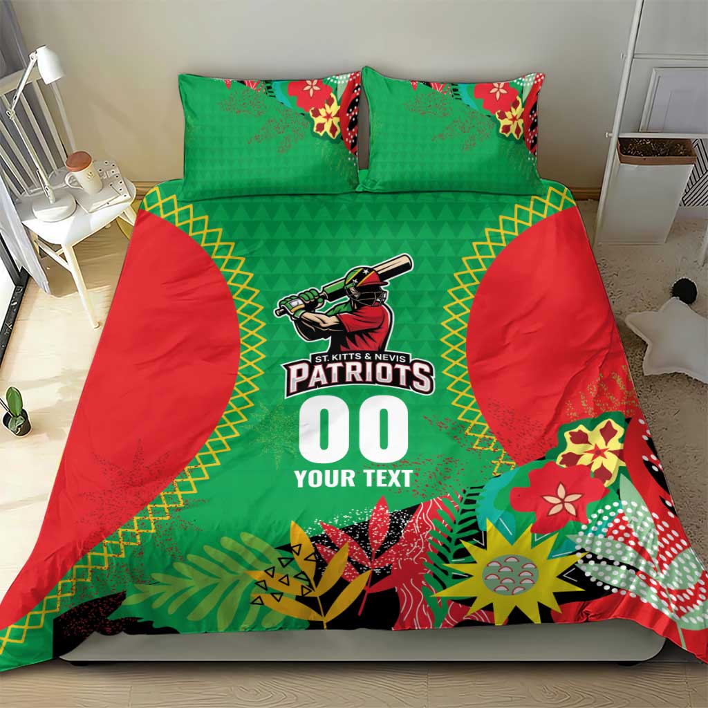 Custom Caribbean Cricket St Kitts and Nevis Bedding Set Two Islands One Fire Patriots Crown 2025 - Green - Wonder Print Shop