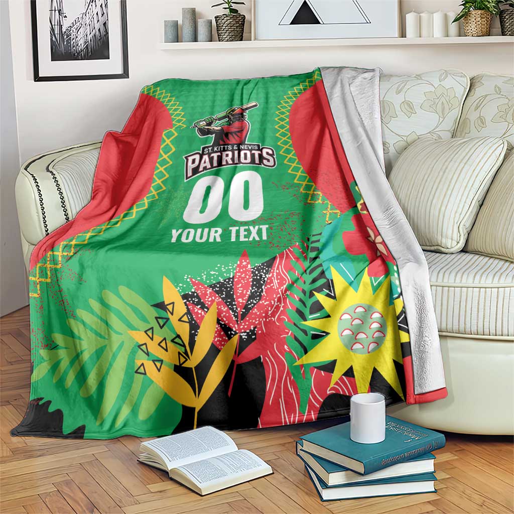 Custom Caribbean Cricket St Kitts and Nevis Blanket Two Islands One Fire Patriots Crown 2025 - Green - Wonder Print Shop