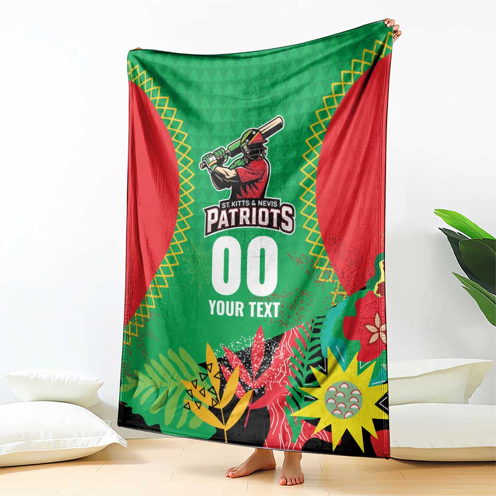 Custom Caribbean Cricket St Kitts and Nevis Blanket Two Islands One Fire Patriots Crown 2025 - Green - Wonder Print Shop