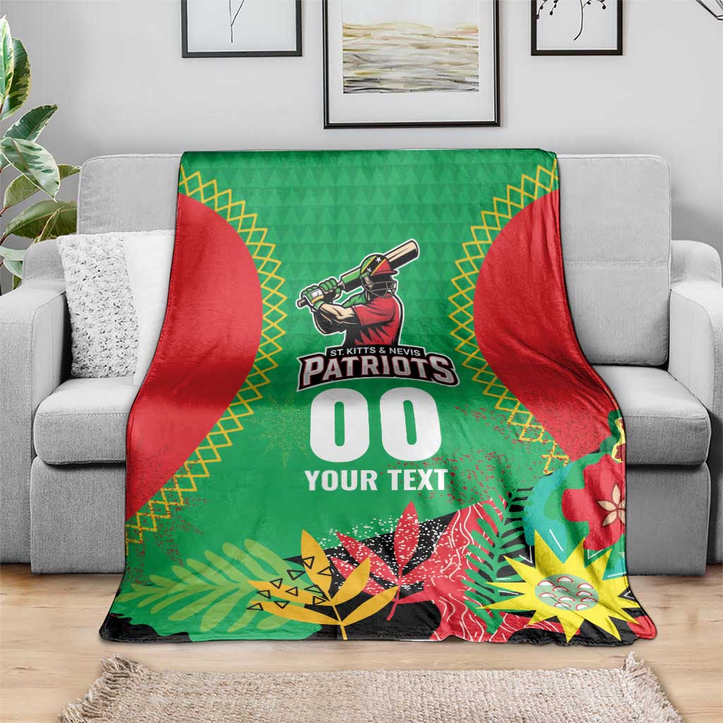 Custom Caribbean Cricket St Kitts and Nevis Blanket Two Islands One Fire Patriots Crown 2025 - Green - Wonder Print Shop