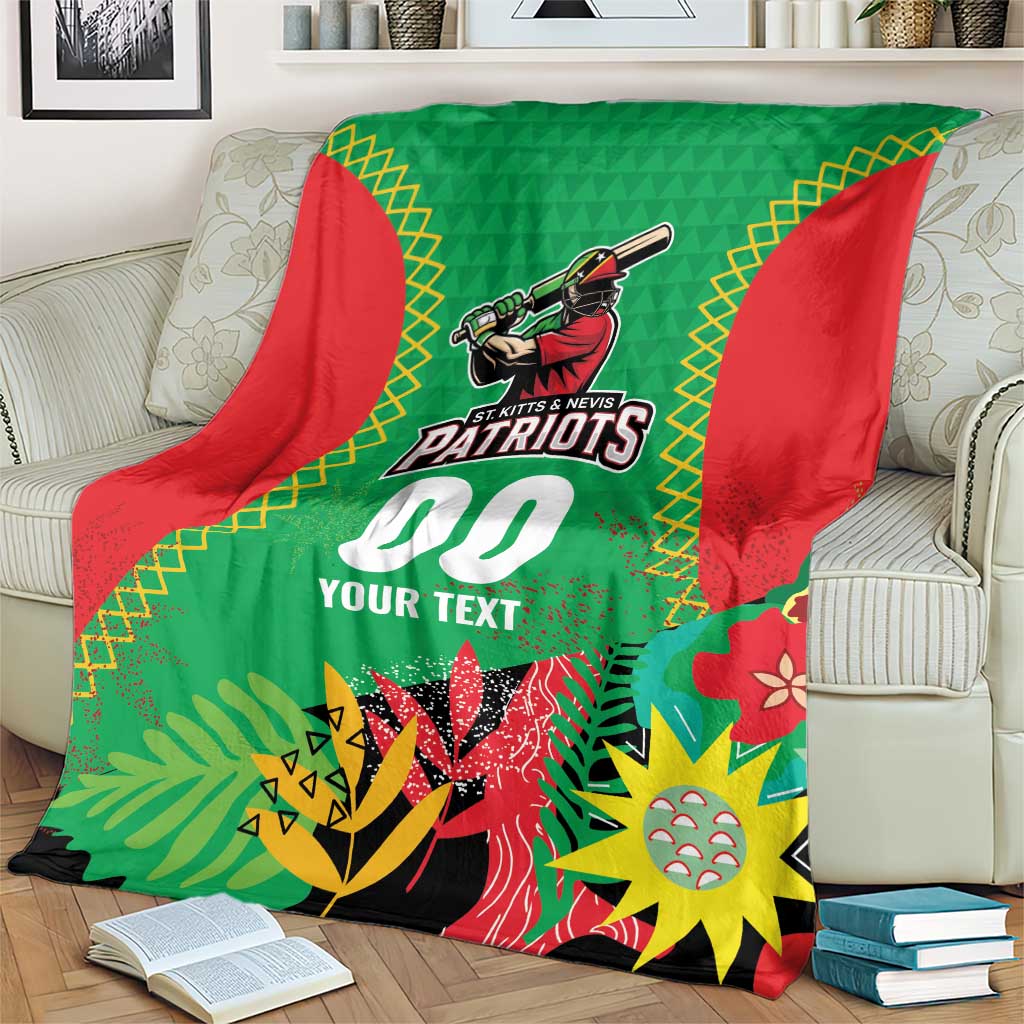 Custom Caribbean Cricket St Kitts and Nevis Blanket Two Islands One Fire Patriots Crown 2025 - Green - Wonder Print Shop