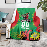 Custom Caribbean Cricket St Kitts and Nevis Blanket Two Islands One Fire Patriots Crown 2025 - Green - Wonder Print Shop