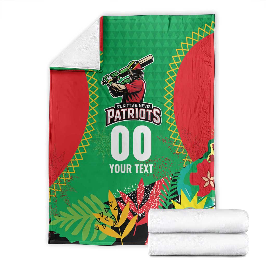 Custom Caribbean Cricket St Kitts and Nevis Blanket Two Islands One Fire Patriots Crown 2025 - Green - Wonder Print Shop