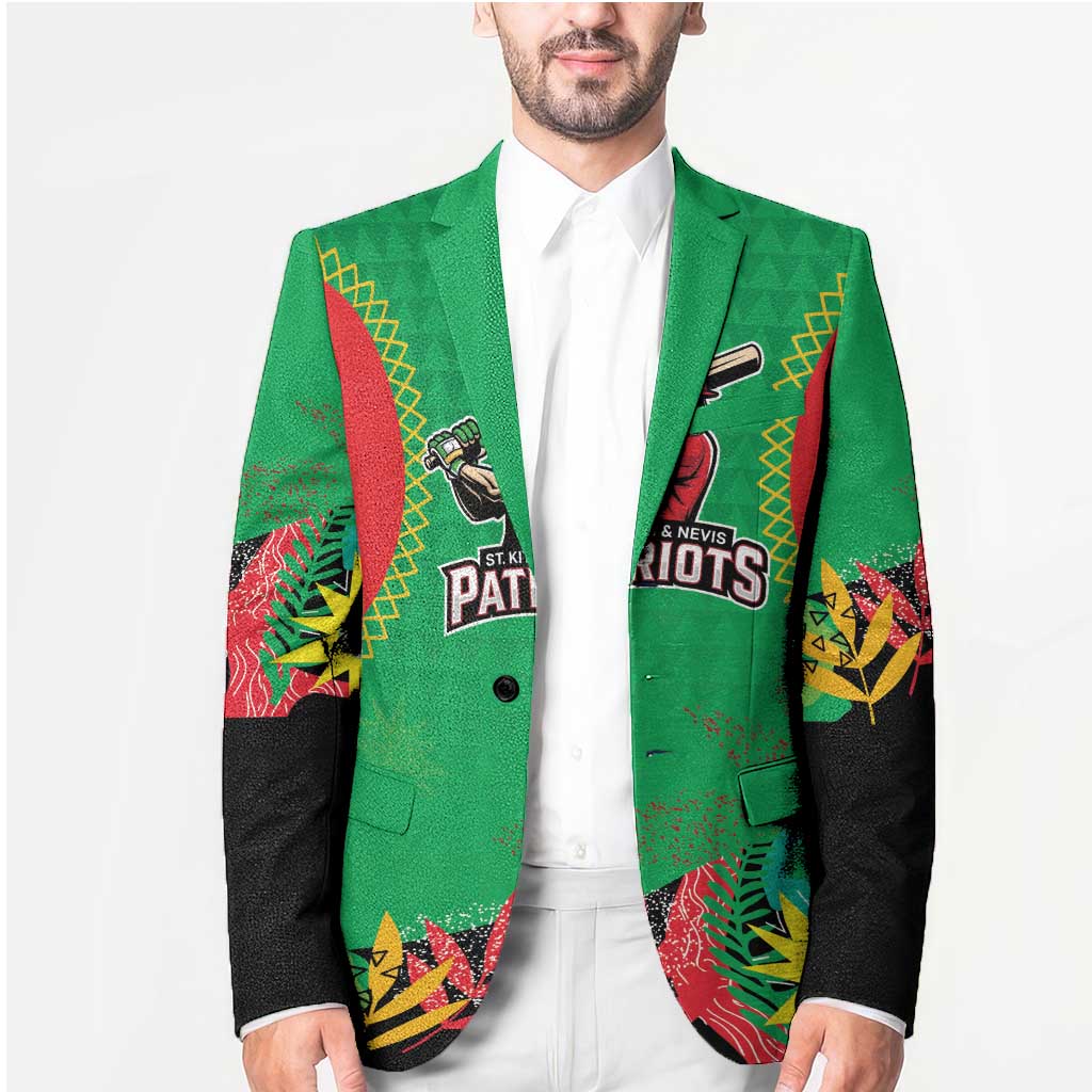 Custom Caribbean Cricket St Kitts and Nevis Blazer Two Islands One Fire Patriots Crown 2025 - Green - Wonder Print Shop