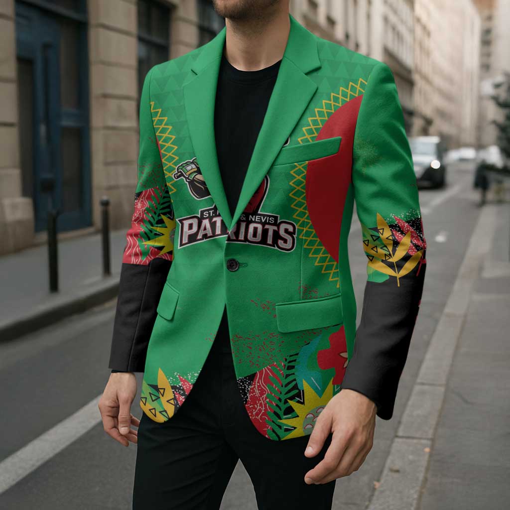 Custom Caribbean Cricket St Kitts and Nevis Blazer Two Islands One Fire Patriots Crown 2025 - Green - Wonder Print Shop