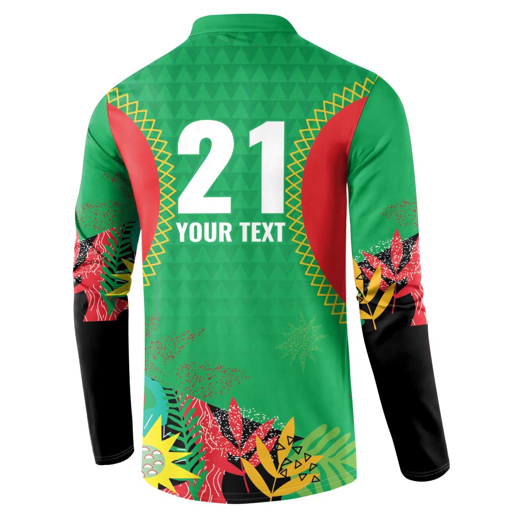 Custom Caribbean Cricket St Kitts and Nevis Button Sweatshirt Two Islands One Fire Patriots Crown 2025 - Green - Wonder Print Shop