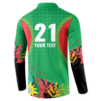 Custom Caribbean Cricket St Kitts and Nevis Button Sweatshirt Two Islands One Fire Patriots Crown 2025 - Green - Wonder Print Shop