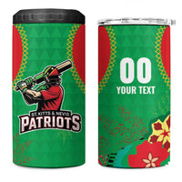Custom Caribbean Cricket St Kitts and Nevis 4 in 1 Can Cooler Tumbler Two Islands One Fire Patriots Crown 2025 - Green - Wonder Print Shop