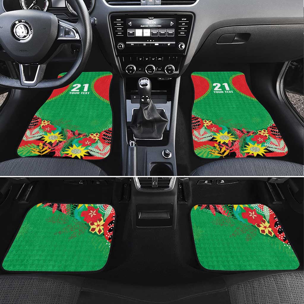 Custom Caribbean Cricket St Kitts and Nevis Car Mats Two Islands One Fire Patriots Crown 2025 - Green - Wonder Print Shop