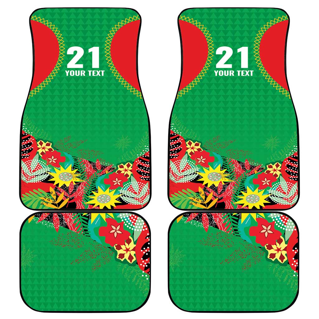 Custom Caribbean Cricket St Kitts and Nevis Car Mats Two Islands One Fire Patriots Crown 2025 - Green - Wonder Print Shop