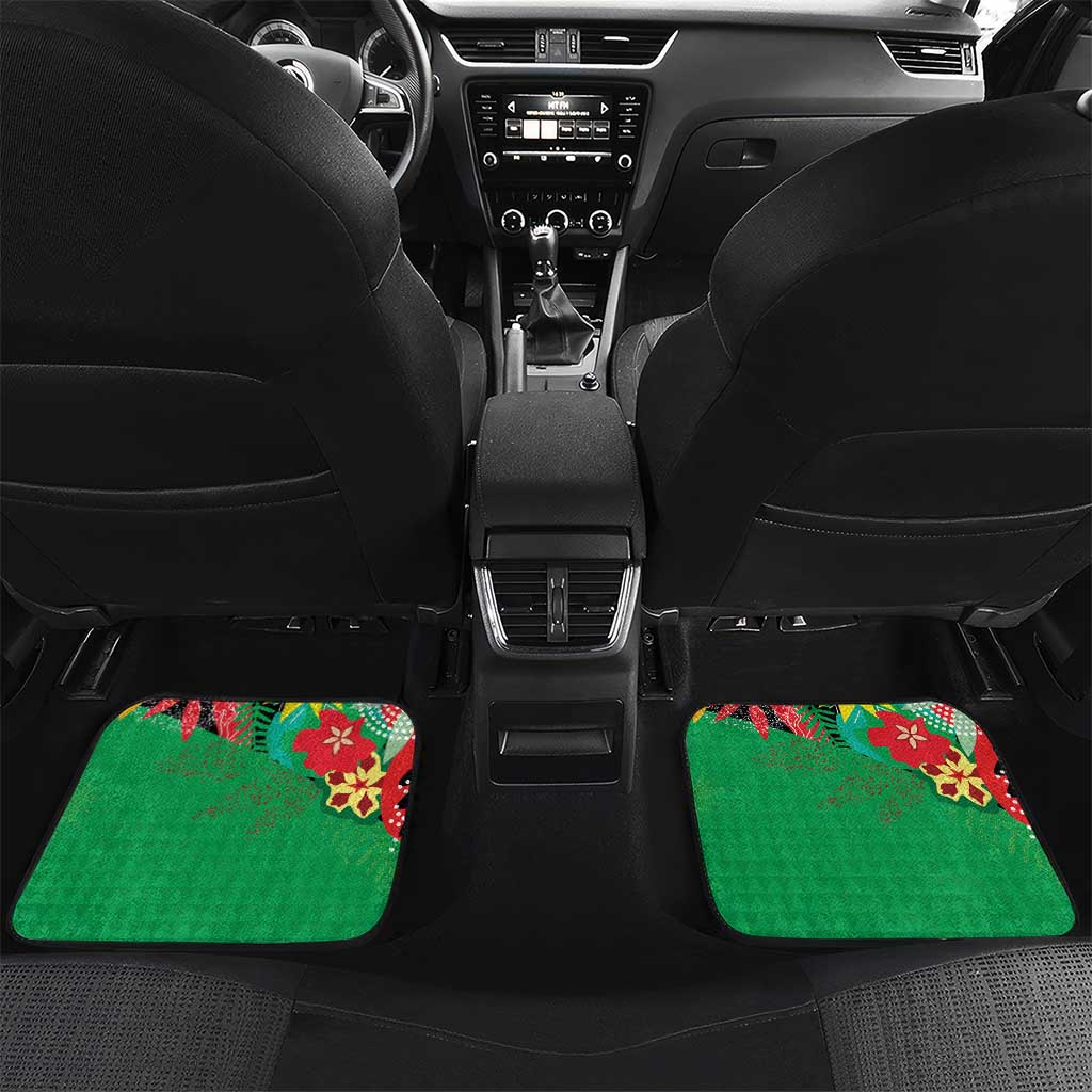 Custom Caribbean Cricket St Kitts and Nevis Car Mats Two Islands One Fire Patriots Crown 2025 - Green - Wonder Print Shop