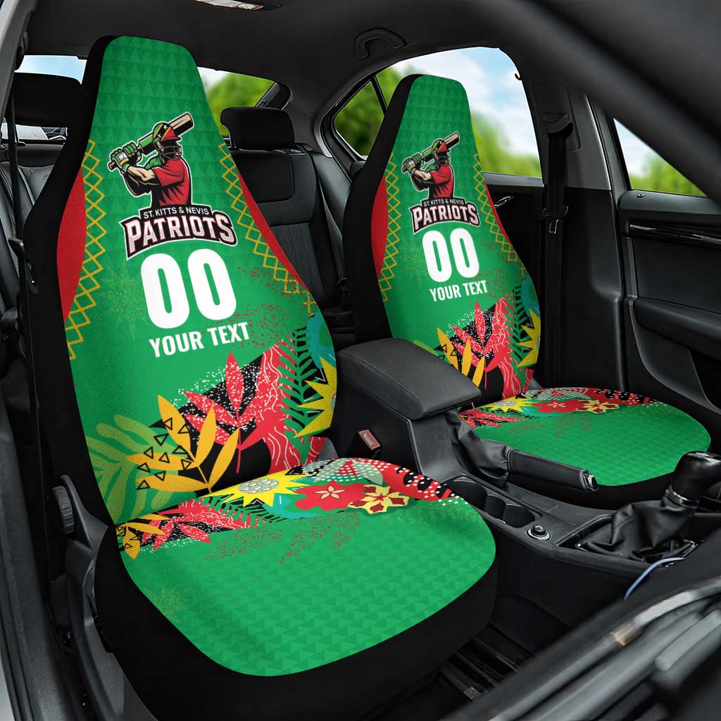 Custom Caribbean Cricket St Kitts and Nevis Car Seat Cover Two Islands One Fire Patriots Crown 2025 - Green - Wonder Print Shop