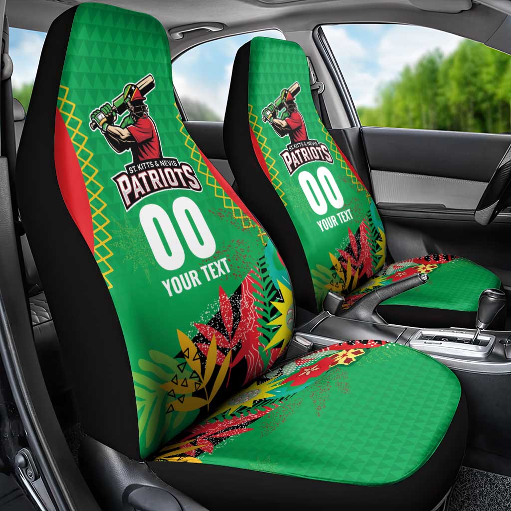 Custom Caribbean Cricket St Kitts and Nevis Car Seat Cover Two Islands One Fire Patriots Crown 2025 - Green - Wonder Print Shop