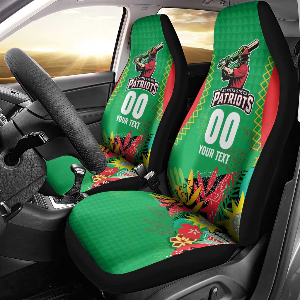 Custom Caribbean Cricket St Kitts and Nevis Car Seat Cover Two Islands One Fire Patriots Crown 2025 - Green - Wonder Print Shop