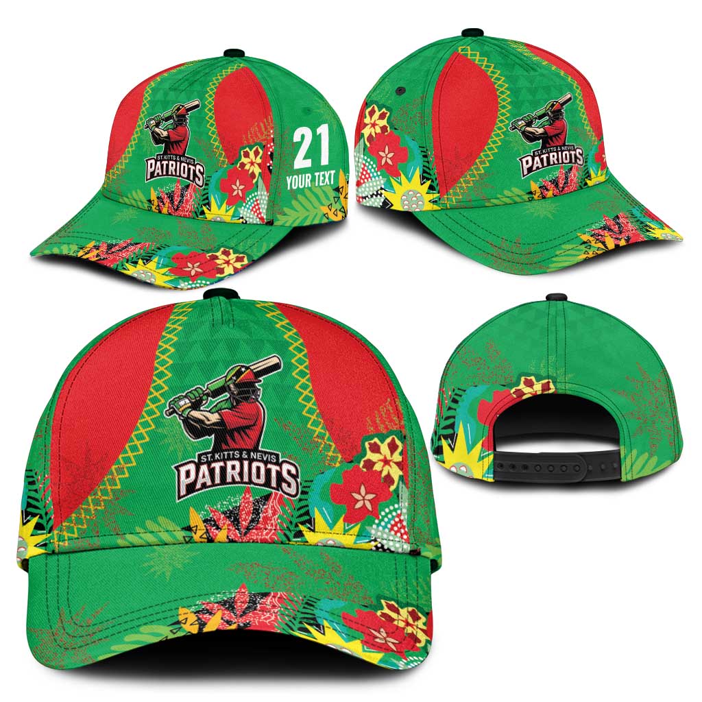 Custom Caribbean Cricket St Kitts and Nevis Classic Cap Two Islands One Fire Patriots Crown 2025 - Green - Wonder Print Shop