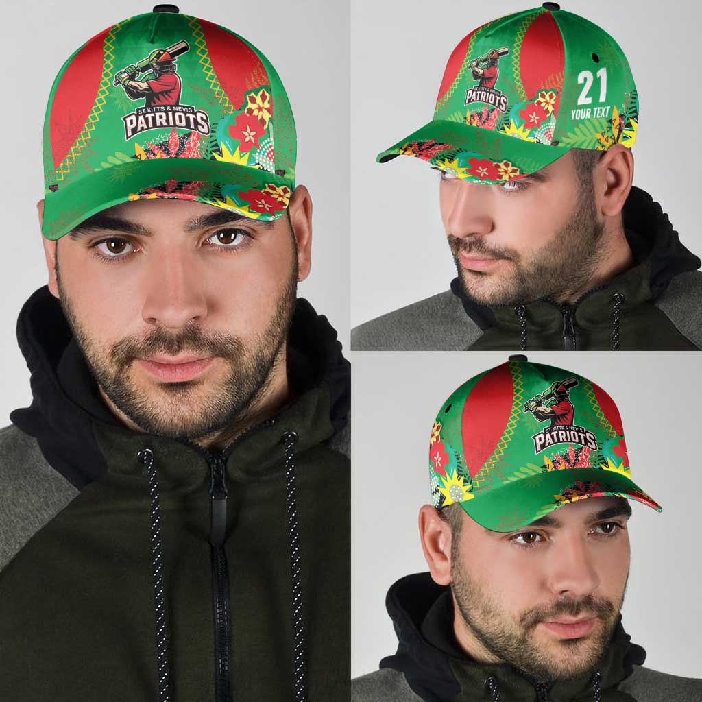 Custom Caribbean Cricket St Kitts and Nevis Classic Cap Two Islands One Fire Patriots Crown 2025 - Green - Wonder Print Shop