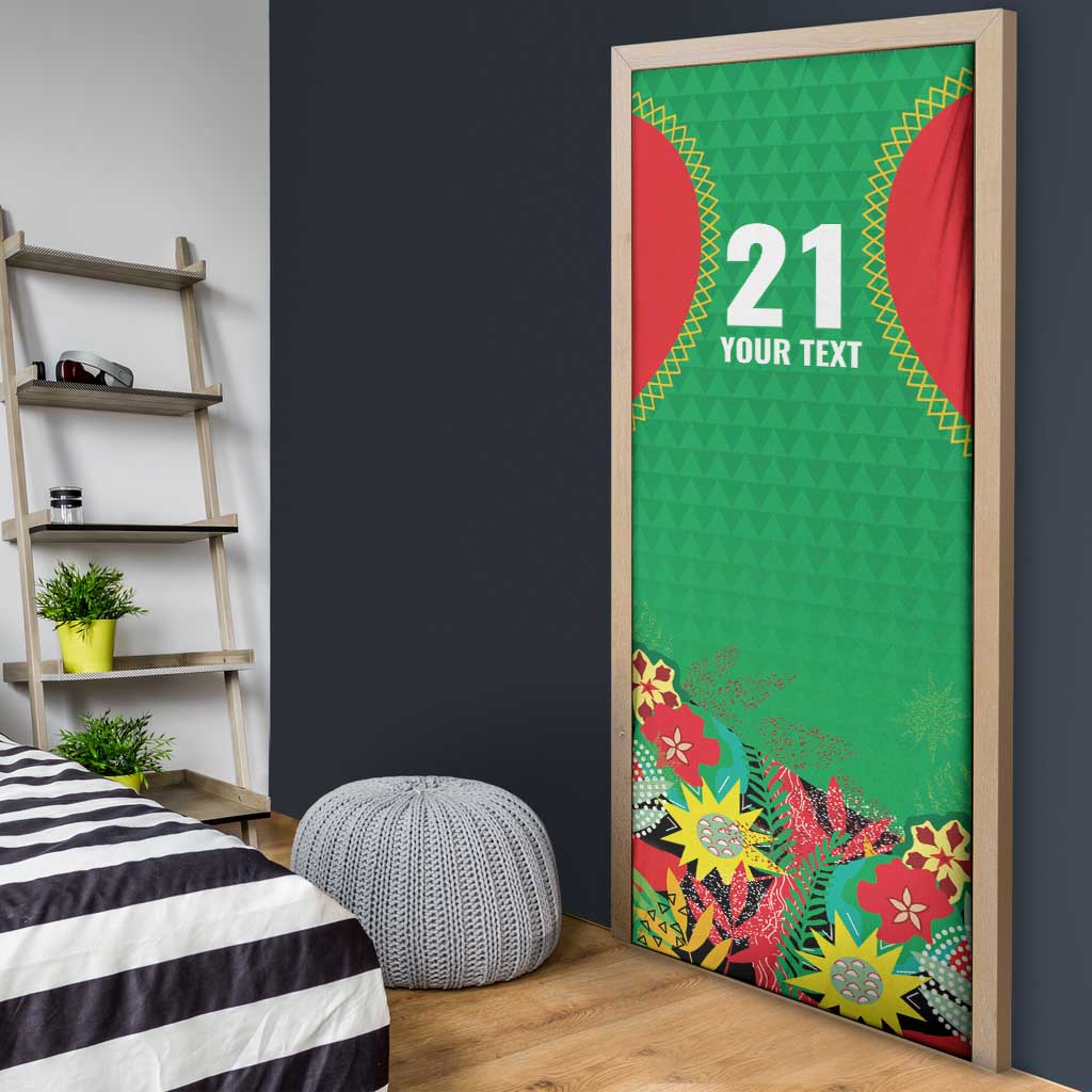 Custom Caribbean Cricket St Kitts and Nevis Door Cover Two Islands One Fire Patriots Crown 2025 - Green - Wonder Print Shop