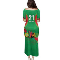 Custom Caribbean Cricket St Kitts and Nevis Family Matching Puletasi and Hawaiian Shirt Two Islands One Fire Patriots Crown 2025 - Green - Wonder Print Shop