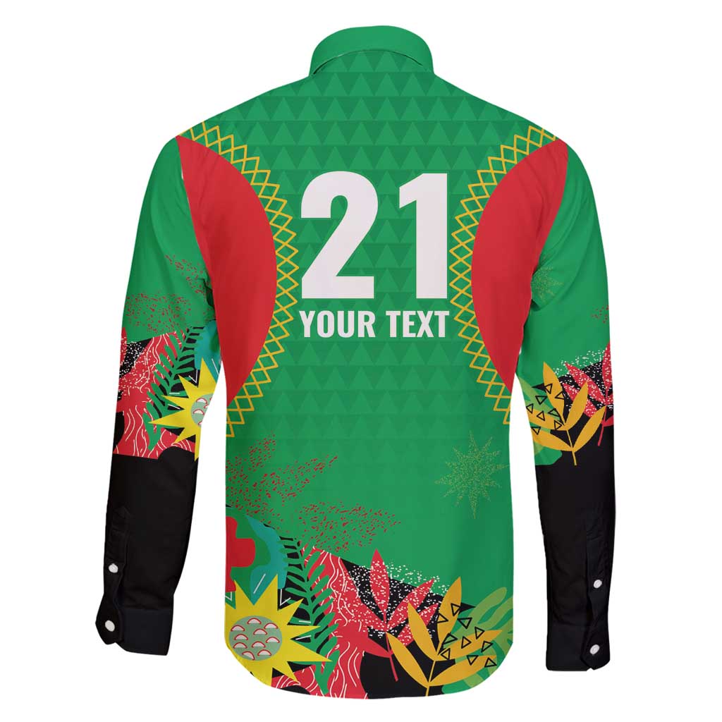 Custom Caribbean Cricket St Kitts and Nevis Family Matching Summer Maxi Dress and Hawaiian Shirt Two Islands One Fire Patriots Crown 2025 - Green - Wonder Print Shop