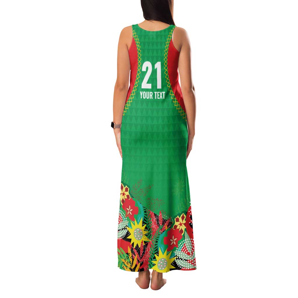 Custom Caribbean Cricket St Kitts and Nevis Family Matching Tank Maxi Dress and Hawaiian Shirt Two Islands One Fire Patriots Crown 2025 - Green - Wonder Print Shop