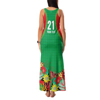 Custom Caribbean Cricket St Kitts and Nevis Family Matching Tank Maxi Dress and Hawaiian Shirt Two Islands One Fire Patriots Crown 2025 - Green - Wonder Print Shop