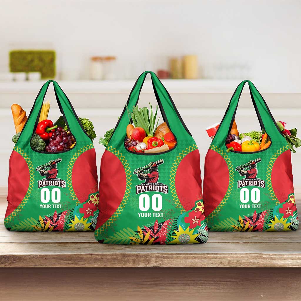 Custom Caribbean Cricket St Kitts and Nevis Grocery Bag Two Islands One Fire Patriots Crown 2025 - Green - Wonder Print Shop