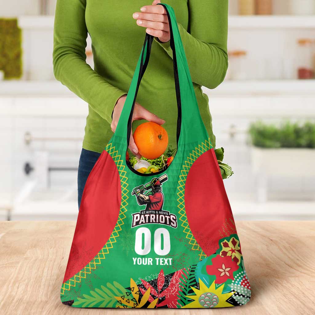 Custom Caribbean Cricket St Kitts and Nevis Grocery Bag Two Islands One Fire Patriots Crown 2025 - Green - Wonder Print Shop