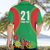 Custom Caribbean Cricket St Kitts and Nevis Hawaiian Shirt Two Islands One Fire Patriots Crown 2025 - Green - Wonder Print Shop