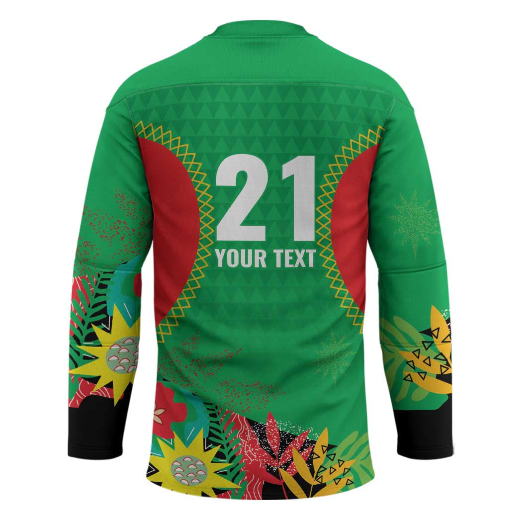 Custom Caribbean Cricket St Kitts and Nevis Hockey Jersey Two Islands One Fire Patriots Crown 2025 - Green - Wonder Print Shop
