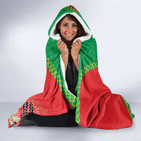 Custom Caribbean Cricket St Kitts and Nevis Hooded Blanket Two Islands One Fire Patriots Crown 2025 - Green - Wonder Print Shop