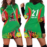 Custom Caribbean Cricket St Kitts and Nevis Hoodie Dress Two Islands One Fire Patriots Crown 2025 - Green - Wonder Print Shop