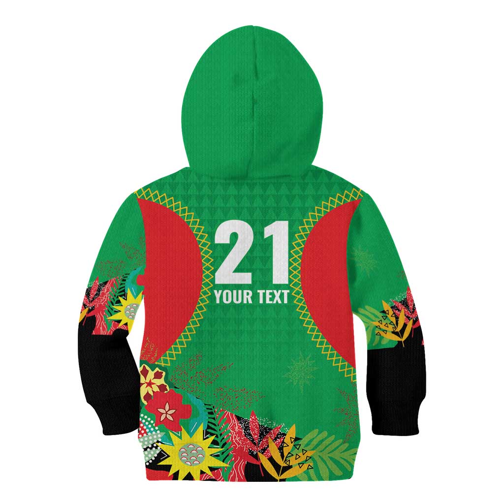 Custom Caribbean Cricket St Kitts and Nevis Kid Hoodie Two Islands One Fire Patriots Crown 2025 - Green - Wonder Print Shop