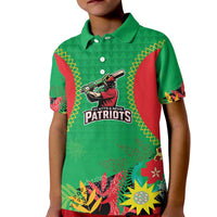 Custom Caribbean Cricket St Kitts and Nevis Kid Polo Shirt Two Islands One Fire Patriots Crown 2025 - Green - Wonder Print Shop