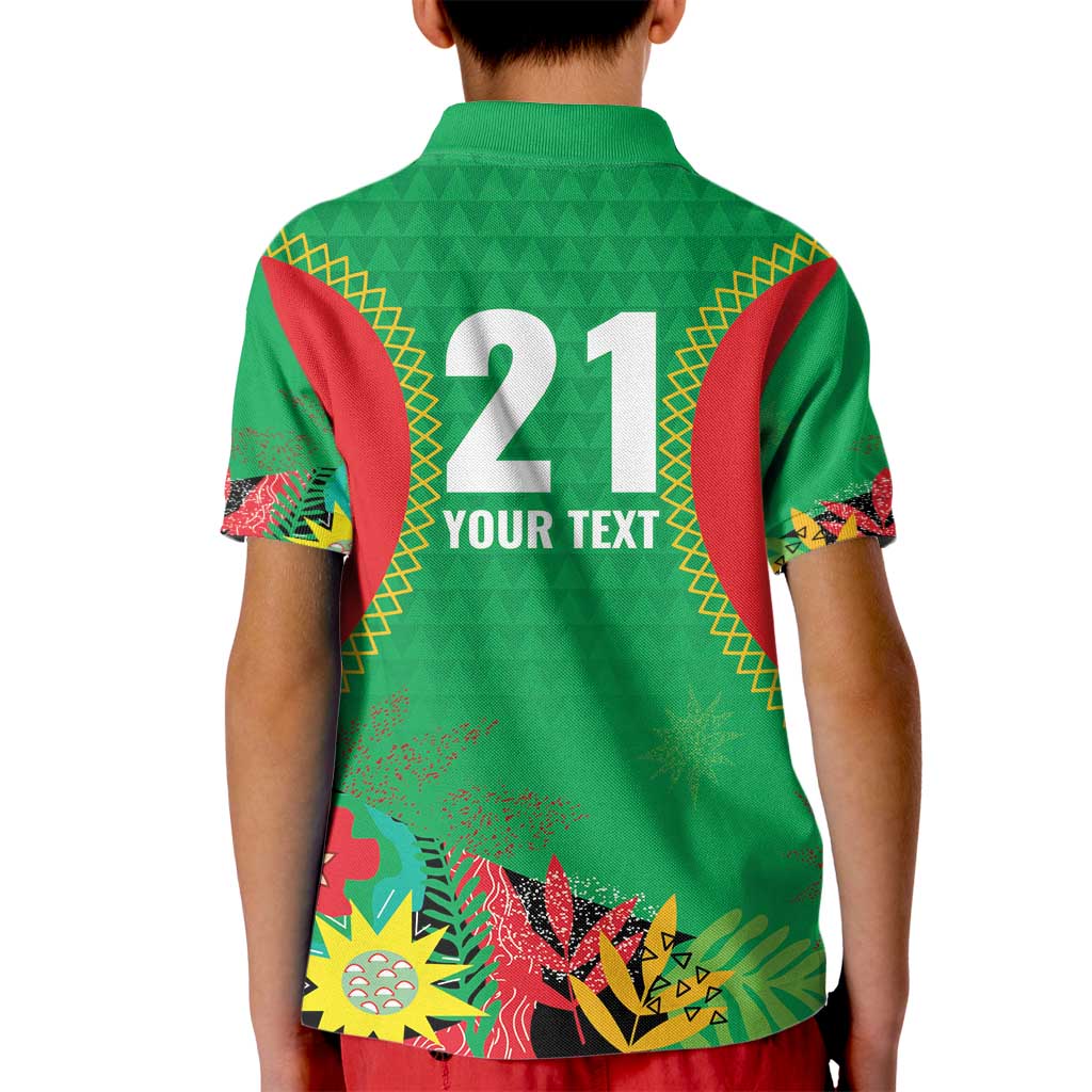 Custom Caribbean Cricket St Kitts and Nevis Kid Polo Shirt Two Islands One Fire Patriots Crown 2025 - Green - Wonder Print Shop