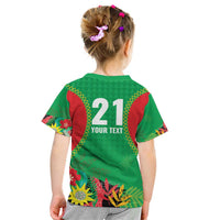 Custom Caribbean Cricket St Kitts and Nevis Kid T Shirt Two Islands One Fire Patriots Crown 2025 - Green - Wonder Print Shop