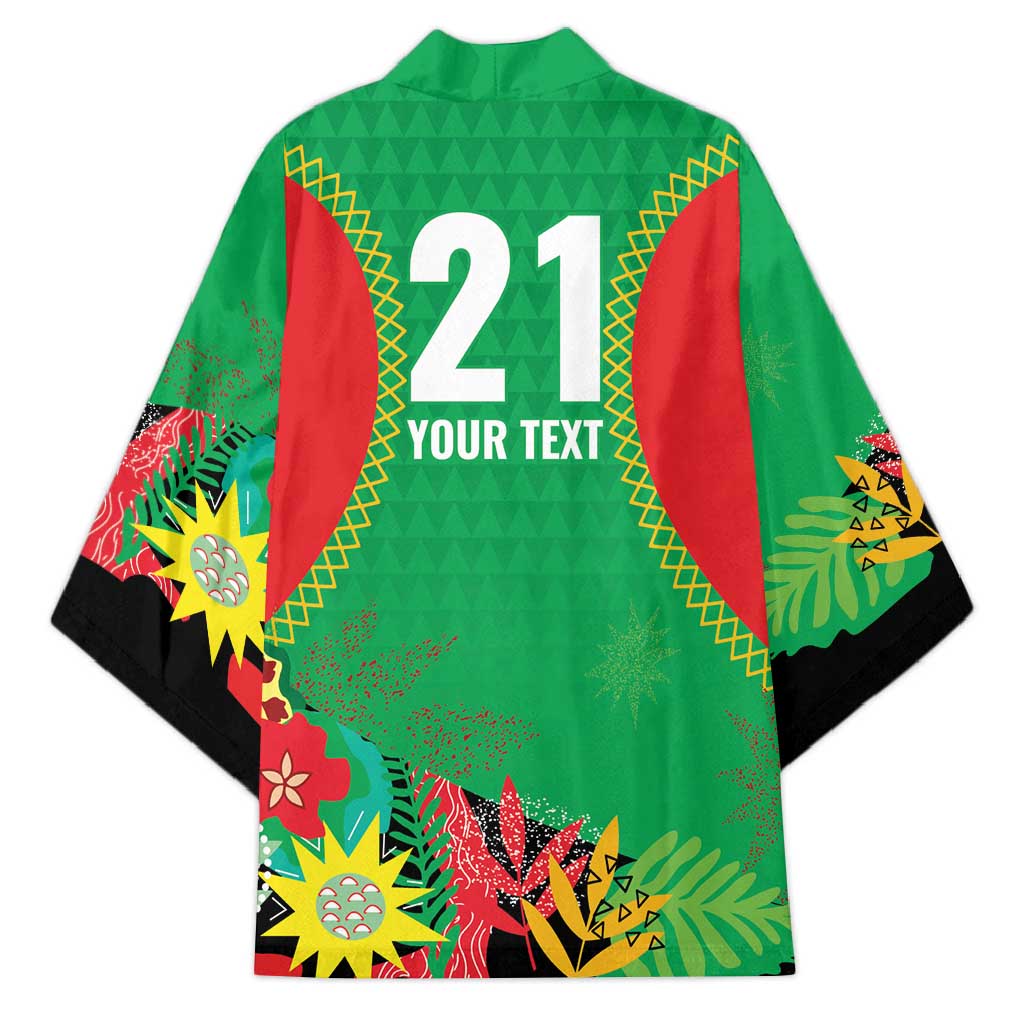 Custom Caribbean Cricket St Kitts and Nevis Kimono Two Islands One Fire Patriots Crown 2025 - Green - Wonder Print Shop