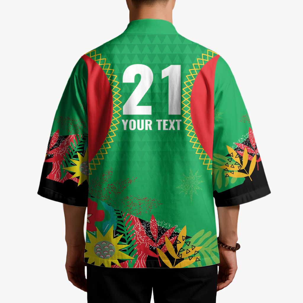 Custom Caribbean Cricket St Kitts and Nevis Kimono Two Islands One Fire Patriots Crown 2025 - Green - Wonder Print Shop