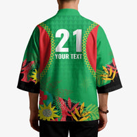 Custom Caribbean Cricket St Kitts and Nevis Kimono Two Islands One Fire Patriots Crown 2025 - Green - Wonder Print Shop