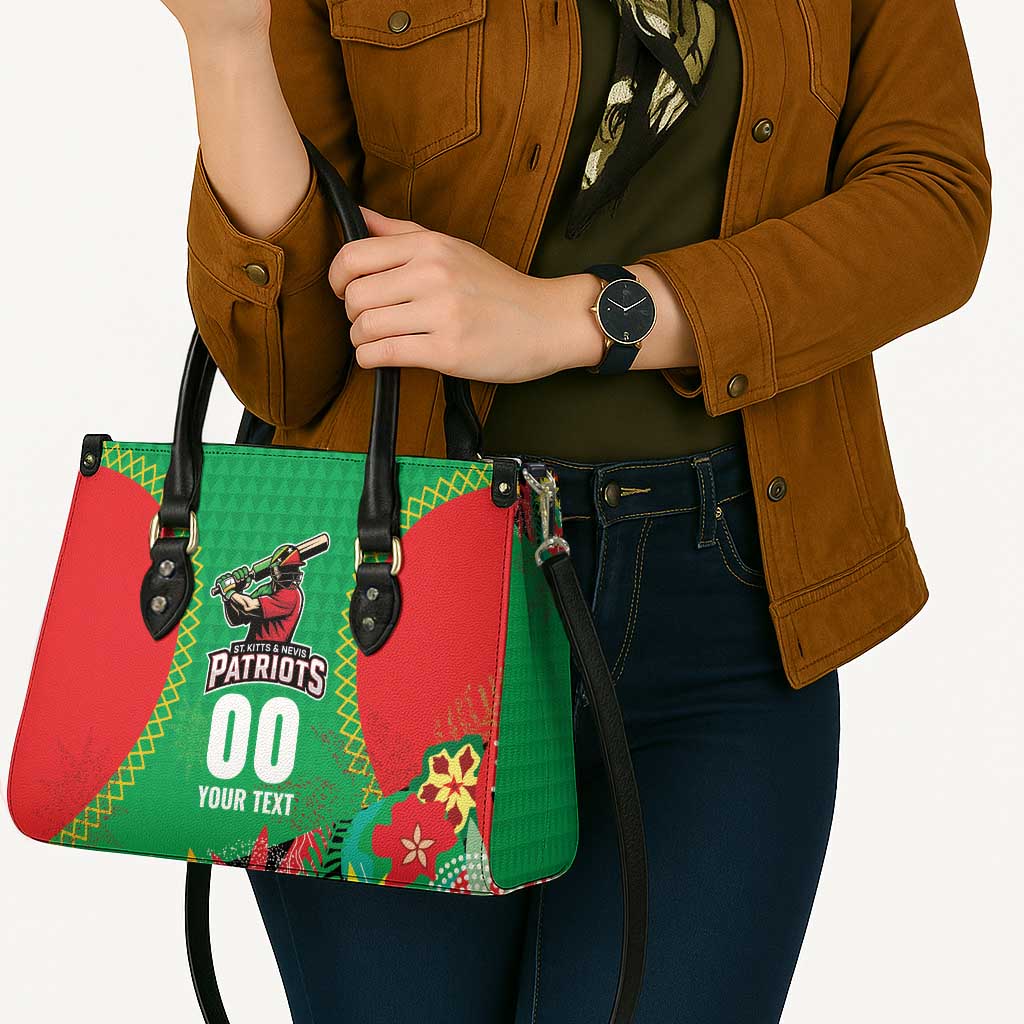 Custom Caribbean Cricket St Kitts and Nevis Leather Bag Two Islands One Fire Patriots Crown 2025 - Green - Wonder Print Shop