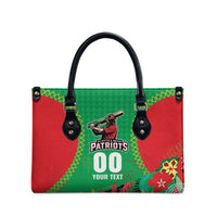 Custom Caribbean Cricket St Kitts and Nevis Leather Bag Two Islands One Fire Patriots Crown 2025 - Green - Wonder Print Shop