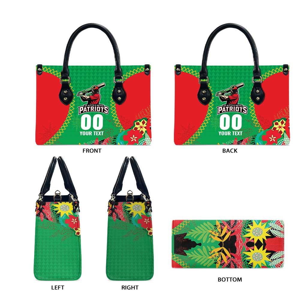 Custom Caribbean Cricket St Kitts and Nevis Leather Bag Two Islands One Fire Patriots Crown 2025 - Green - Wonder Print Shop