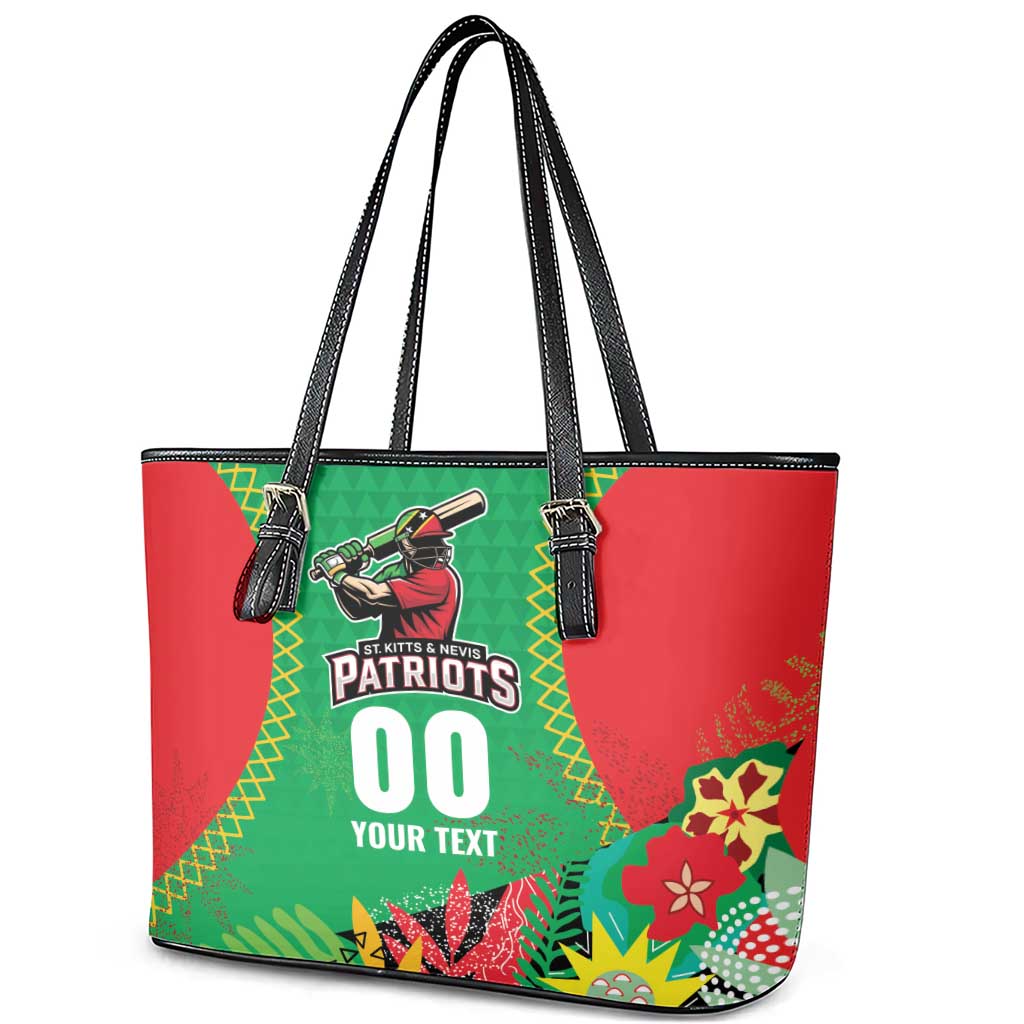 Custom Caribbean Cricket St Kitts and Nevis Leather Tote Bag Two Islands One Fire Patriots Crown 2025 - Green - Wonder Print Shop