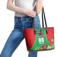 Custom Caribbean Cricket St Kitts and Nevis Leather Tote Bag Two Islands One Fire Patriots Crown 2025 - Green - Wonder Print Shop