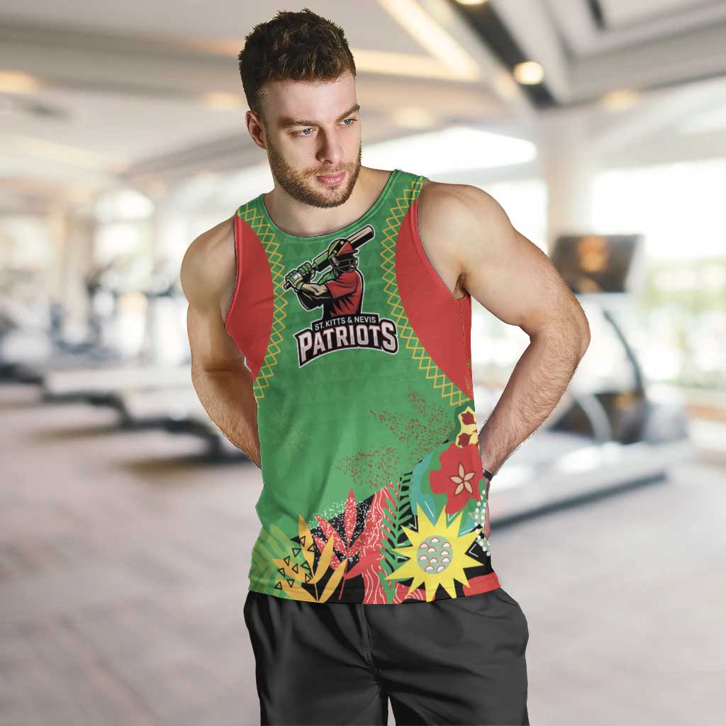 Custom Caribbean Cricket St Kitts and Nevis Men Tank Top Two Islands One Fire Patriots Crown 2025 - Green - Wonder Print Shop