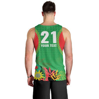 Custom Caribbean Cricket St Kitts and Nevis Men Tank Top Two Islands One Fire Patriots Crown 2025 - Green - Wonder Print Shop