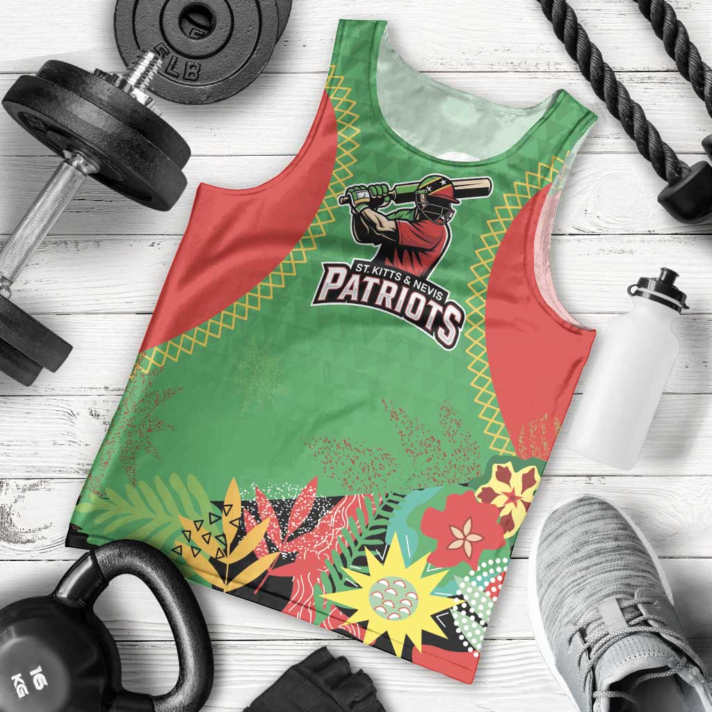 Custom Caribbean Cricket St Kitts and Nevis Men Tank Top Two Islands One Fire Patriots Crown 2025 - Green - Wonder Print Shop