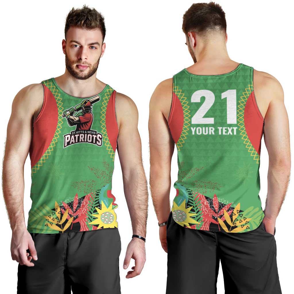 Custom Caribbean Cricket St Kitts and Nevis Men Tank Top Two Islands One Fire Patriots Crown 2025 - Green - Wonder Print Shop