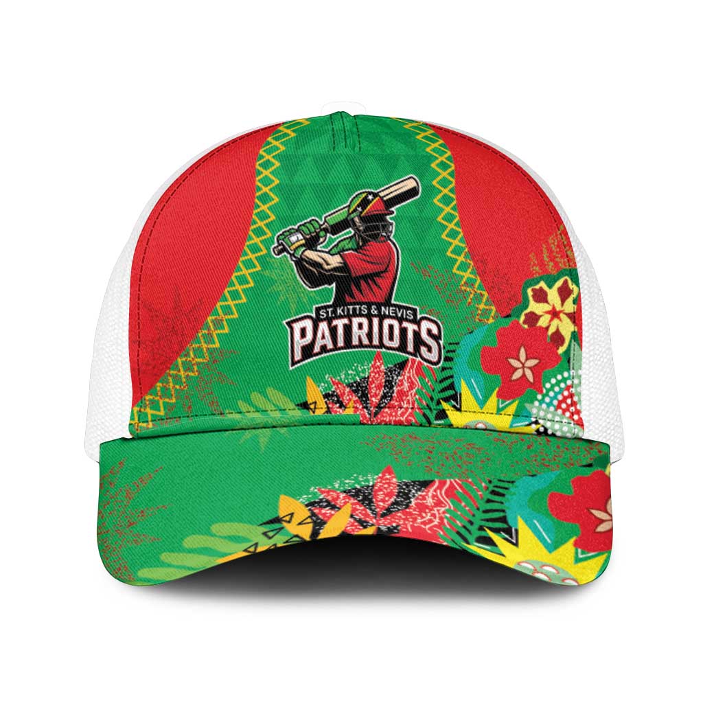 Caribbean Cricket St Kitts and Nevis Mesh Trucker Cap Two Islands One Fire Patriots Crown 2025 - Green - Wonder Print Shop